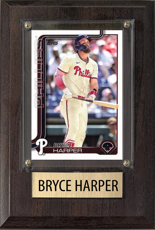 Bryce Harper Philadelphia Phillies 2025 2024 Topps Bowman 4x6 Gift Plaque