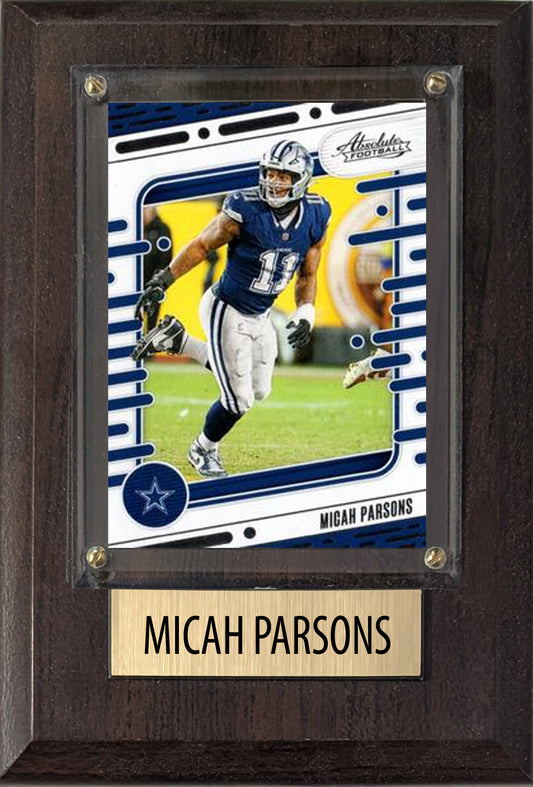 Micah Parsons Dallas Cowboys 2025 2024 Donruss Score Prizm Topps 4x6 Gift Plaque