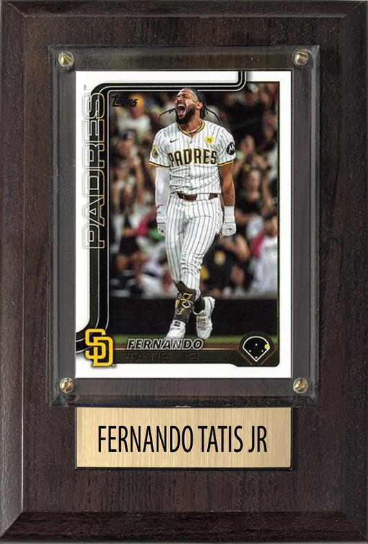 Fernando Tatis Jr San Diego Padres 2025 2024 Topps Bowman 4x6 Gift Plaque