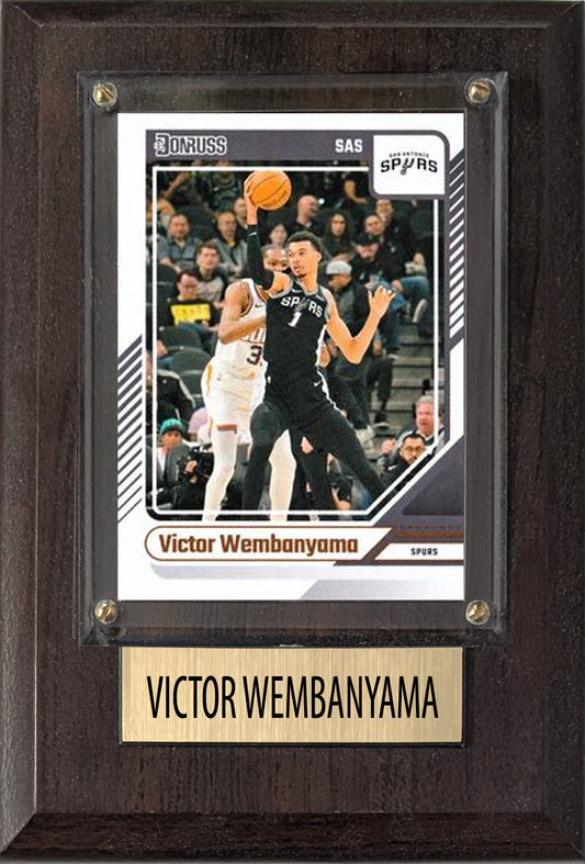 Victor Wembanyama San Antonio Spurs 2025 2024 Donruss Score Prizm Topps 4x6 Gift Plaque
