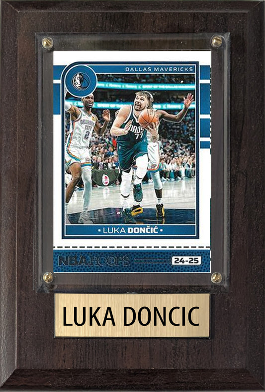 Luka Doncic Dallas Mavericks 2025 2024 Donruss Score Prizm Topps 4x6 Gift Plaque