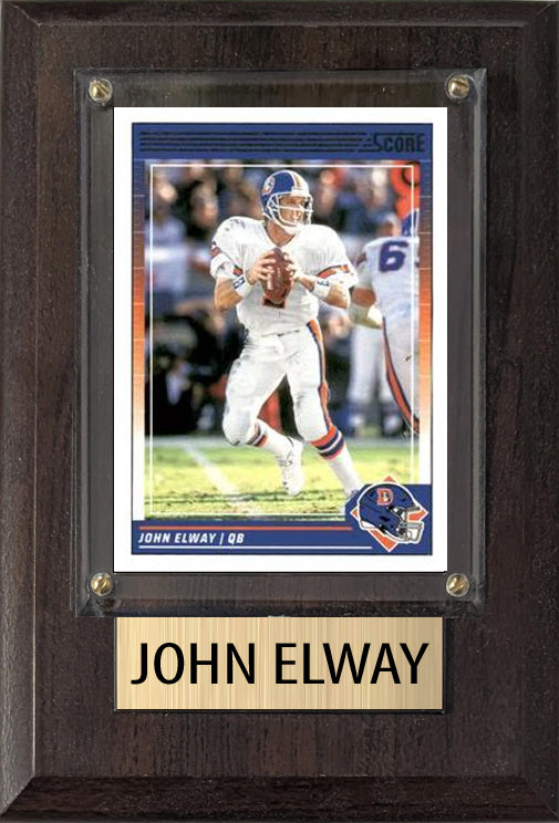 John Elway Denver Broncos 2025 Donruss Score Prizm Topps 4x6 Gift Plaque