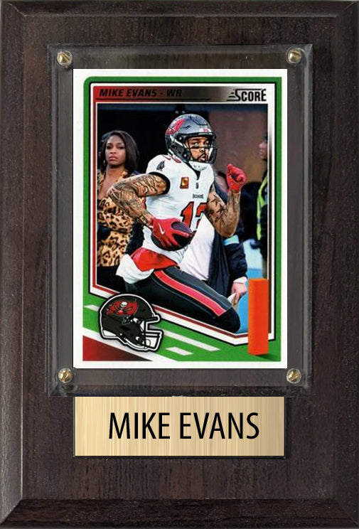 Mike Evans Tampa Bay Buccaneers 2025 Donruss Score Prizm Topps 4x6 Gift Plaque