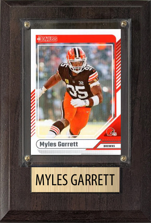 Myles Garrett Cleveland Browns 2025 Donruss Score Prizm Topps 4x6 Gift Plaque
