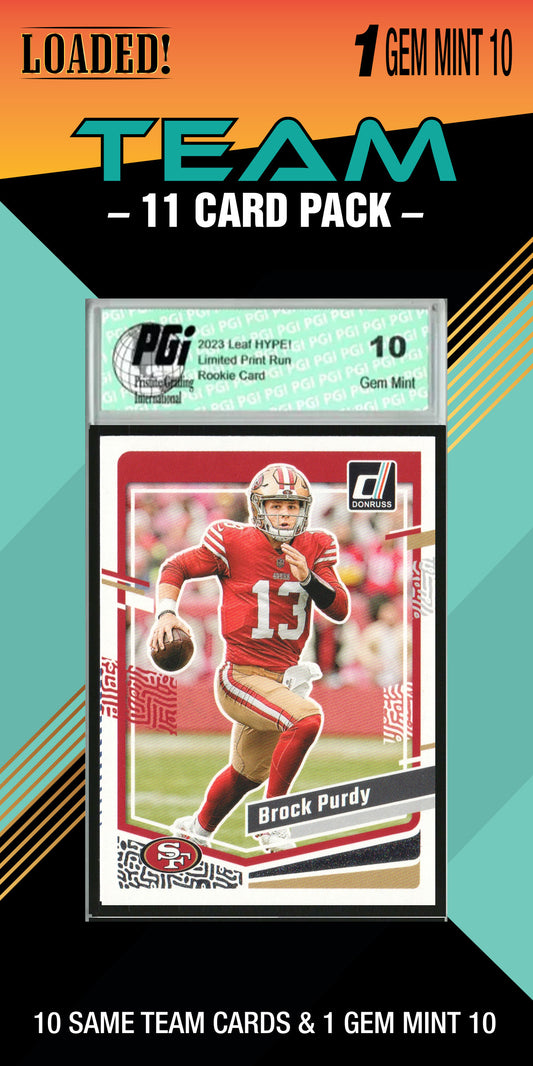 NFL 10 Card Graded San Francisco 49ers Pack