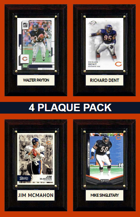 Chicago Bears 1985 Plaque Walter Payton Jim McMahon Dent Singletary Pack 4x6