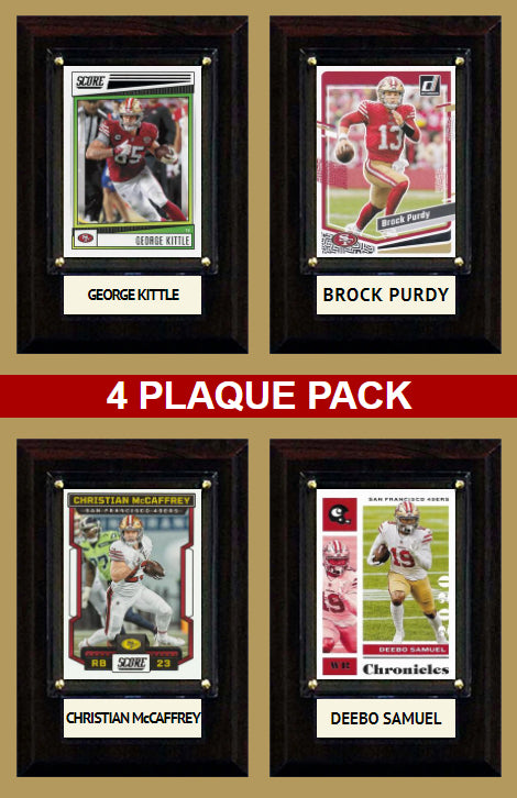 San Francisco 49ers Plaque Pack 2023 2022 Purdy Deebo McCaffrey Kittle 4x6