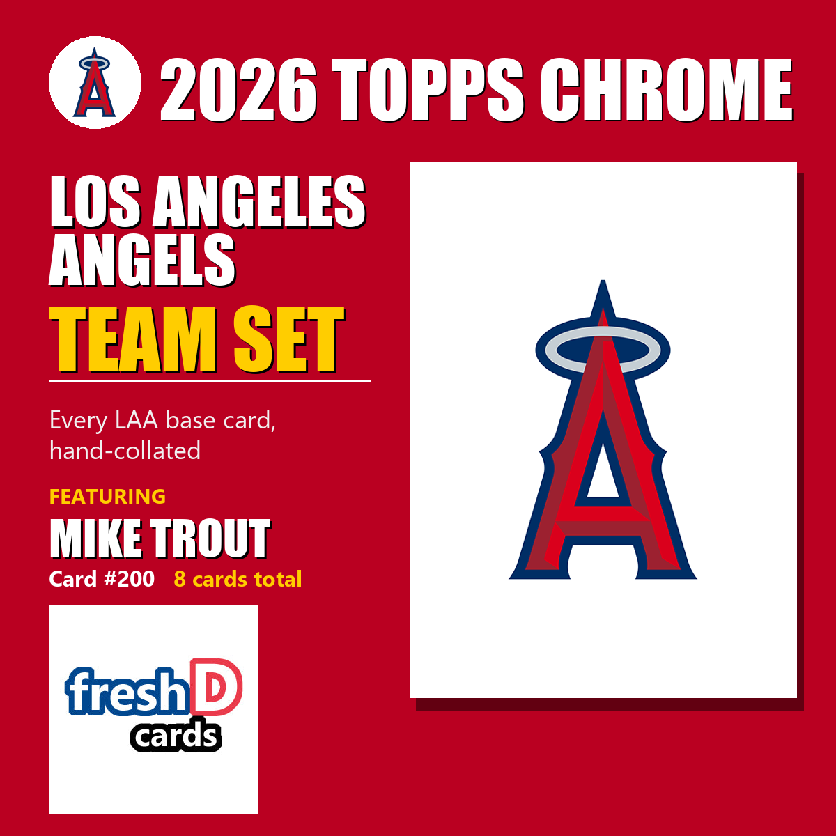 Los Angeles Angels 2026 Topps Chrome team set