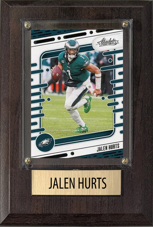 Jalen Hurts Philadelphia Eagles 2025 2024 Donruss Score Prizm Topps 4x6 Gift Plaque