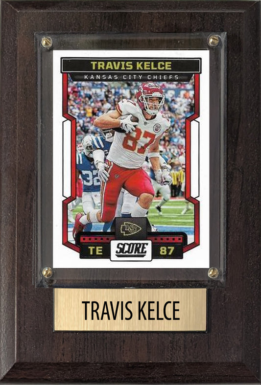 Travis Kelce Kansas City Chiefs 2025 2024 Donruss Score Prizm Topps 4x6 Gift Plaque