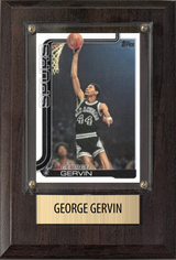 George Gervin San Antonio Spurs Hall of Fame Fan Gift Plaque 4x6 1 Card Hoops, Prizm, Donruss 2024 2025 2026
