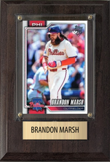 Brandon Marsh Philadelphia Phillies Fan Gift Plaque 4x6 1 Card Topps, Bowman 2024 2025 2026