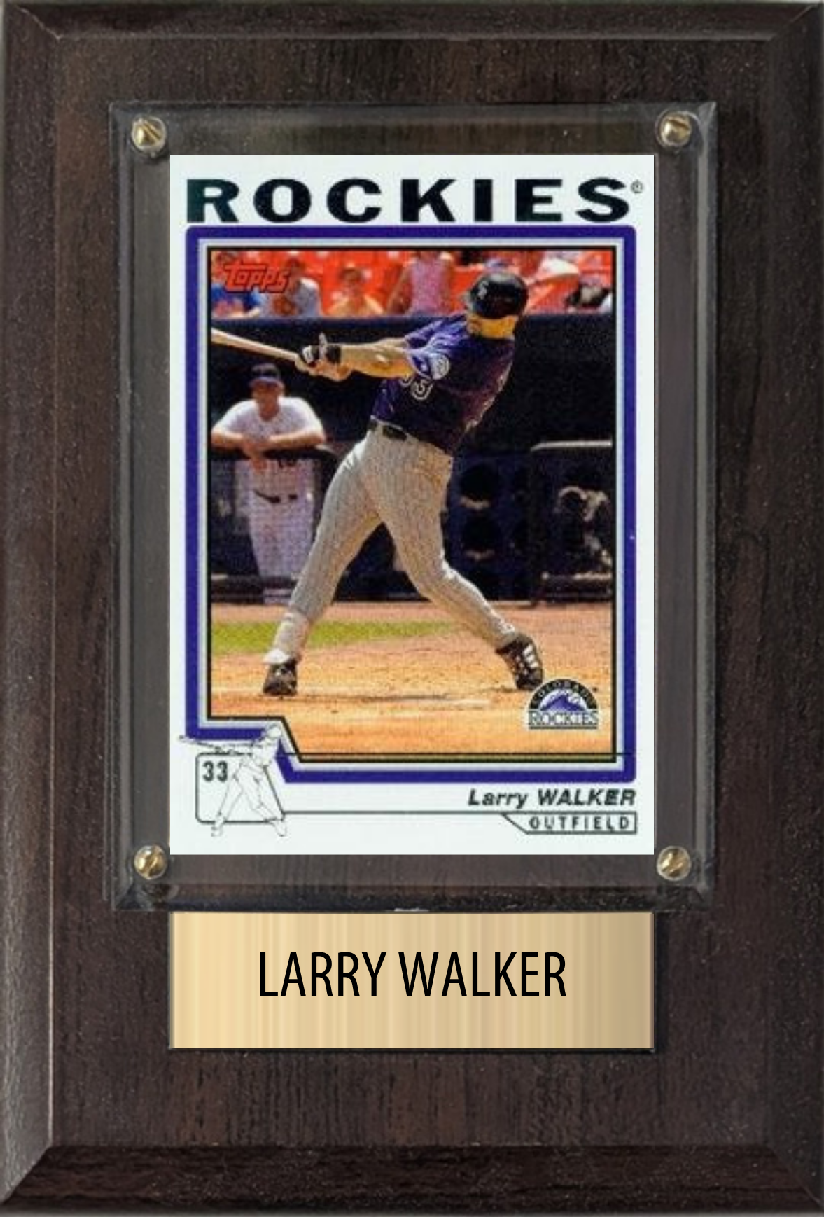 Larry Walker Colorado Rockies Hall of Fame Fan Gift Plaque 4x6 1 Card Topps, Bowman 2024 2025 2026