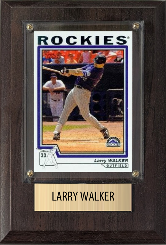 Larry Walker Colorado Rockies Hall of Fame Fan Gift Plaque 4x6 1 Card Topps, Bowman 2024 2025 2026