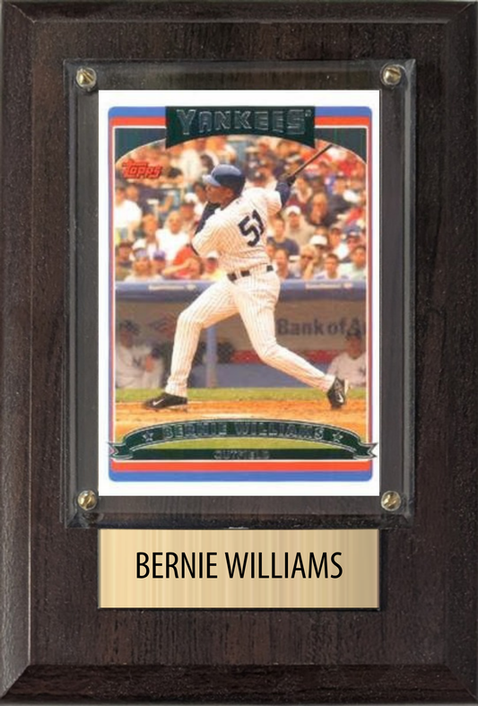 Bernie Williams New York Yankees Fan Gift Plaque 4x6 1 Card Topps, Bowman 2024 2025 2026