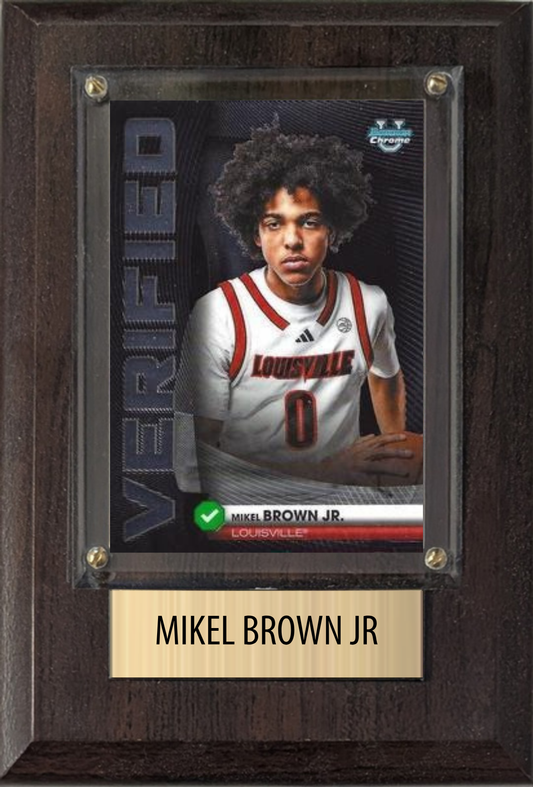 Mikel Brown Jr Louisville 2026 NBA Draft 4x6 Card Plaque Fan Gift