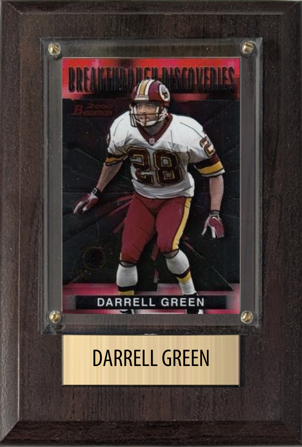 Darrell Green Washington Commanders Hall of Fame Fan Gift Plaque 4x6 1 Card Prizm, Donruss, Score 2024 2025 2026