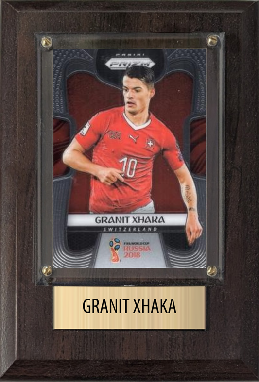 Granit Xhaka Switzerland World Cup Soccer 2026 Fan Gift Plaque 4x6 1 Card Panini, Topps, Donruss 2024 2025 2026