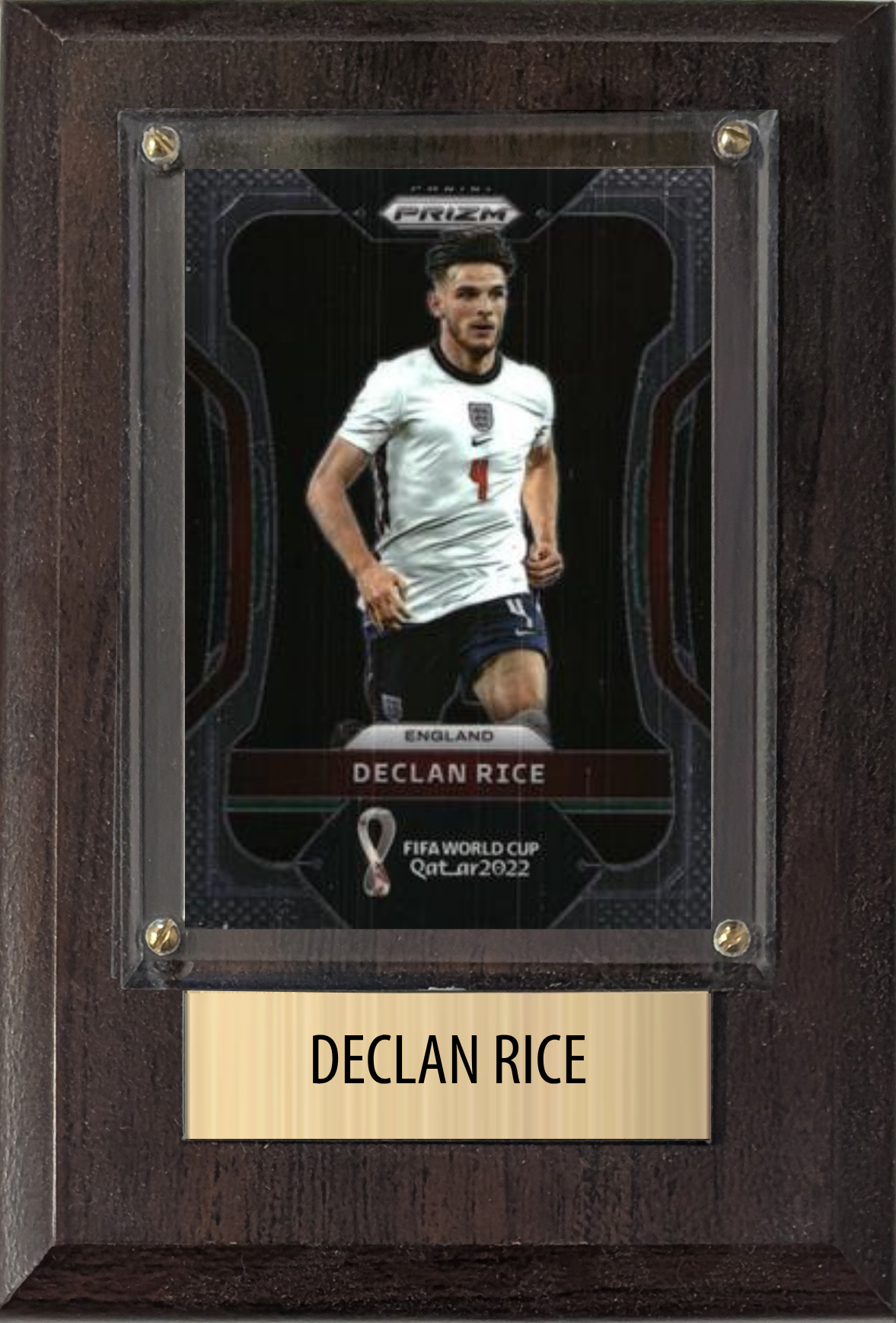 Declan Rice England World Cup Soccer Fan Gift Plaque 4x6 1 Card Panini, Topps, Donruss 2024 2025 2026