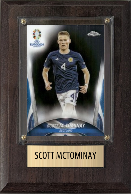 Scott McTominay Scotland World Cup Soccer 2026 Fan Gift Plaque 4x6 1 Card Panini, Topps, Donruss 2024 2025 2026