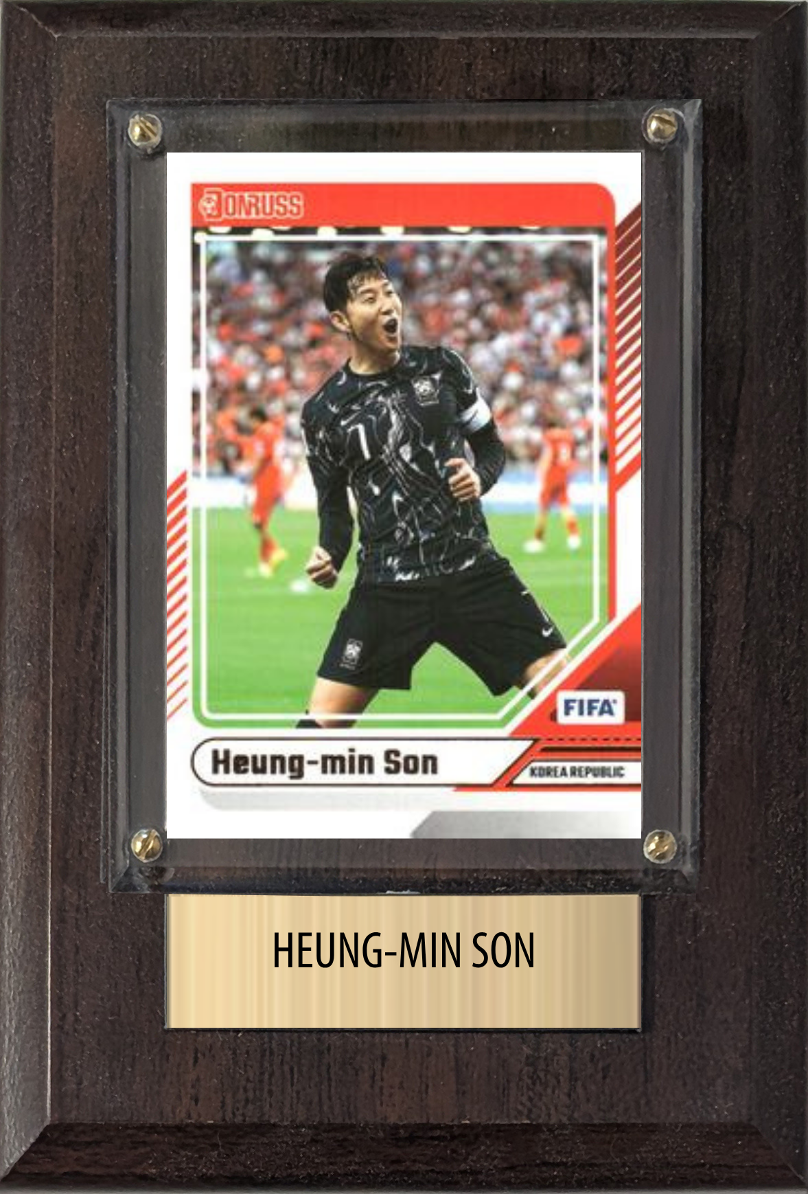 Heung-Min Son Korea Republic World Cup Soccer 2026 Fan Gift Plaque 4x6 1 Card Panini, Topps, Donruss 2024 2025 2026