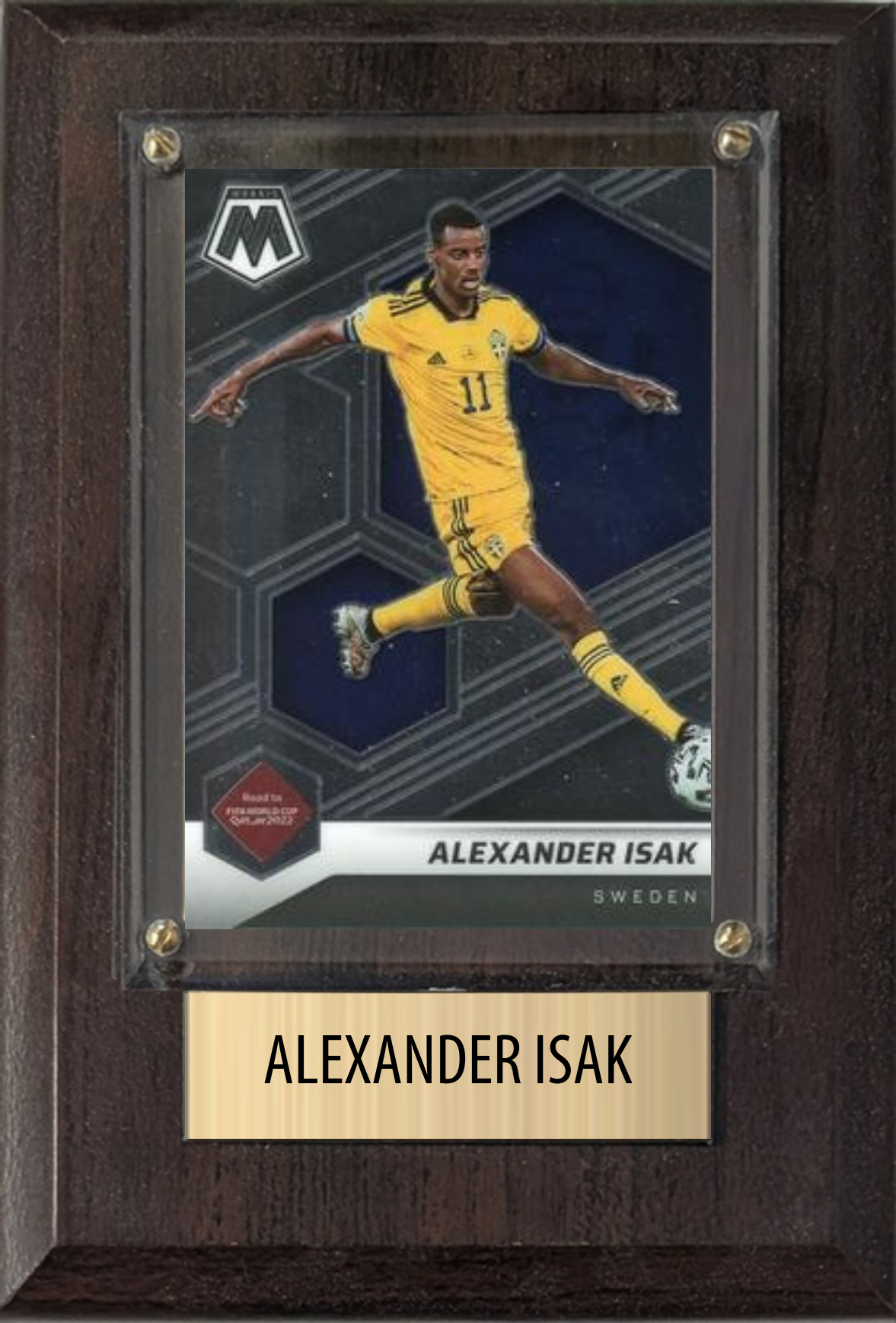 Alexander Isak Sweden World Cup Soccer Fan Gift Plaque 4x6 1 Card Panini, Topps, Donruss 2024 2025 2026