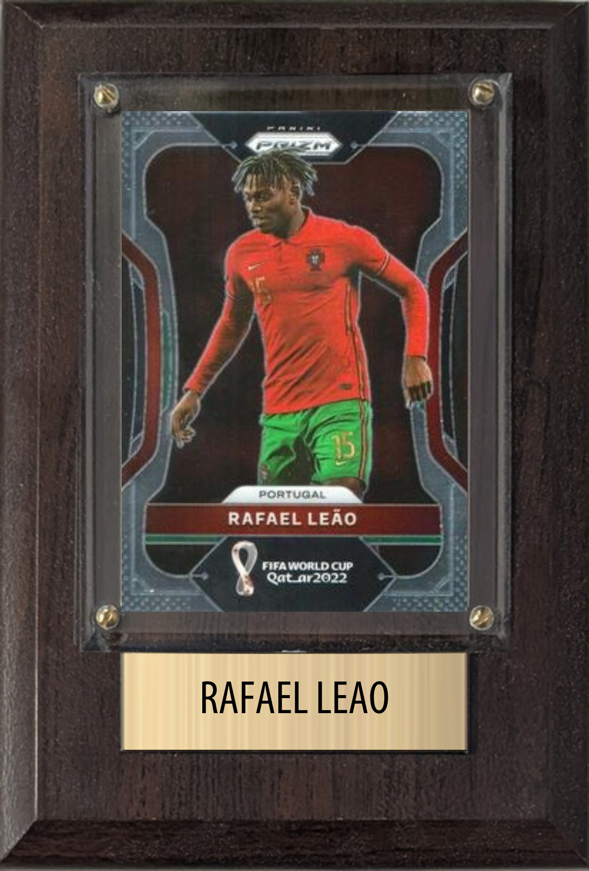 Rafael Leao Portugal World Cup Soccer Fan Gift Plaque 4x6 1 Card Panini, Topps, Donruss 2024 2025 2026