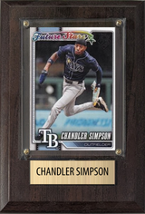 Chandler Simpson Tampa Bay Rays Fan Gift Plaque 4x6 1 Card Topps, Bowman 2024 2025 2026