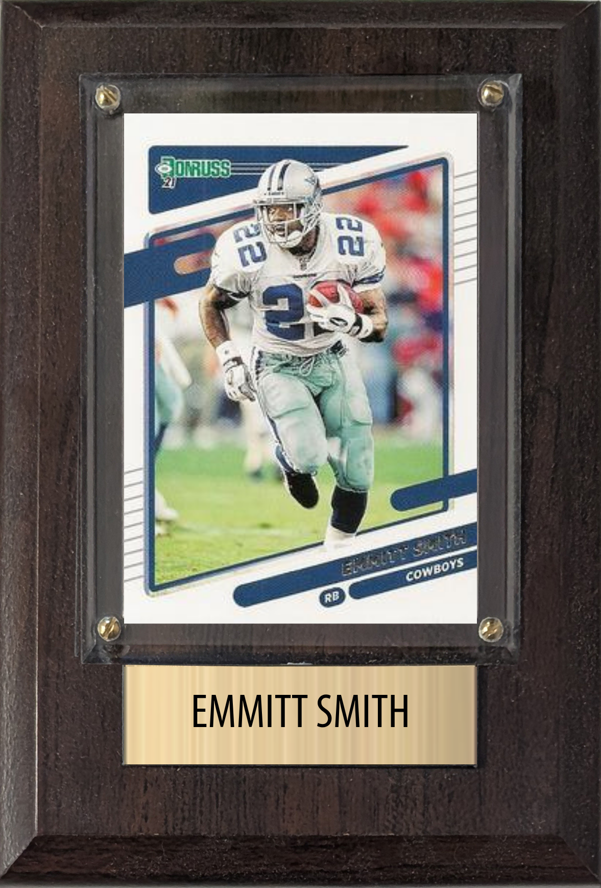 Emmitt Smith Dallas Cowboys HOF Fan Gift Plaque 4x6 1 Card Donruss Score Panini Topps Prizm 2024 2025 2026