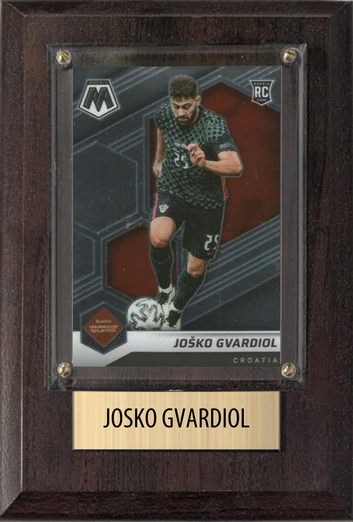 Josko Gvardiol Croatia World Cup Soccer Fan Gift Plaque 4x6 1 Card Panini, Topps, Donruss 2024 2025 2026