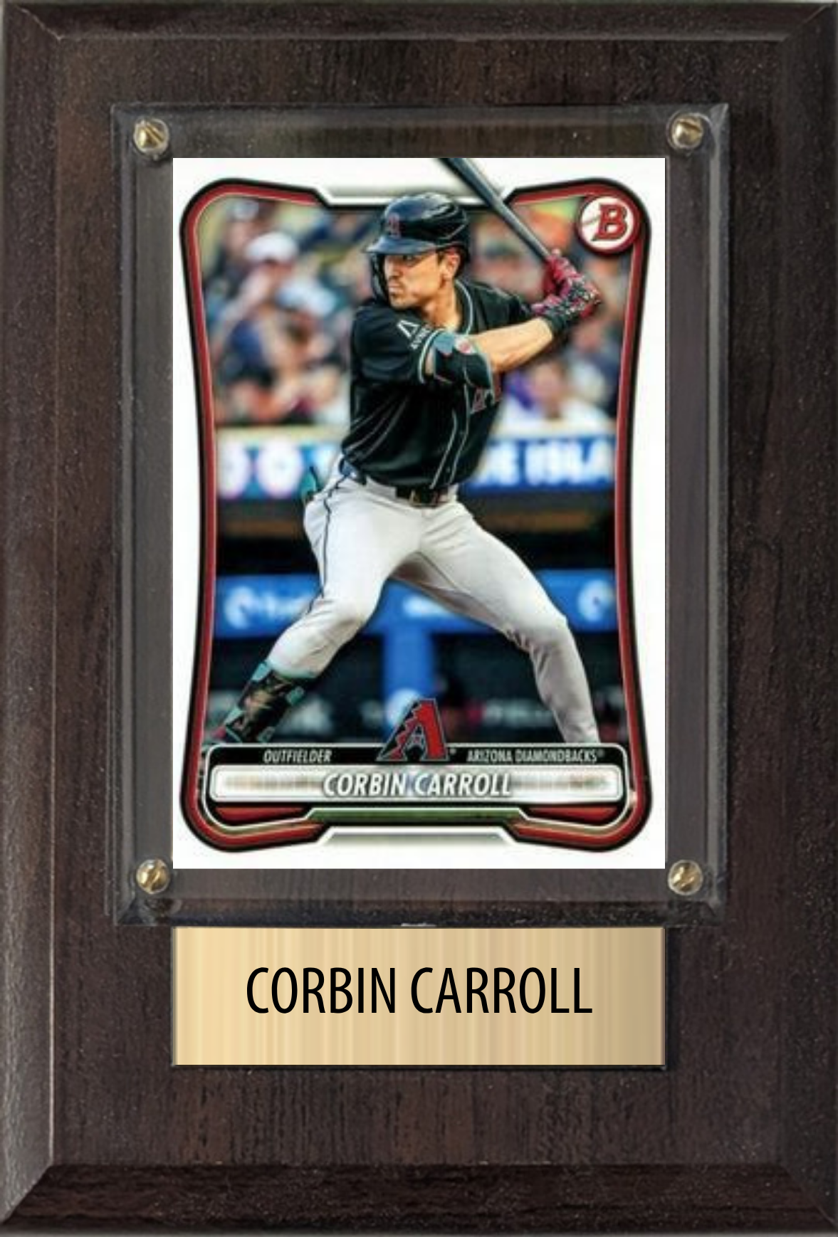 Corbin Carroll Arizona Diamondbacks Fan Gift Plaque 4x6 1 Card Topps, Bowman 2024 2025 2026