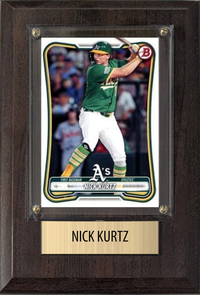 Nick Kurtz Athletics Fan Gift Plaque 4x6 1 Card Topps, Bowman 2024 2025 2026