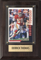 Derrick Thomas Kansas City Chiefs Hall of Fame Fan Gift Plaque 4x6 1 Card Prizm, Donruss, Score 2024 2025 2026