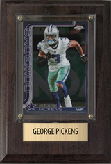 George Pickens Dallas Cowboys Fan Gift Plaque 4x6 1 Card Prizm, Donruss, Score 2024 2025 2026