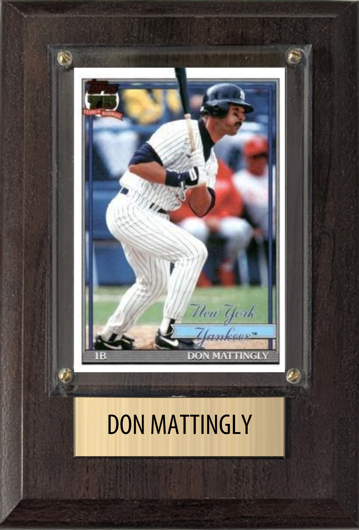 Don Mattingly New York Yankees Fan Gift Plaque 4x6 1 Card Topps, Bowman 2024 2025 2026