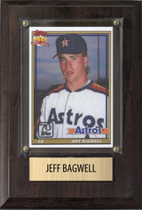 Jeff Bagwell Houston Astros Hall of Fame Fan Gift Plaque 4x6 1 Card Topps, Bowman 2024 2025 2026