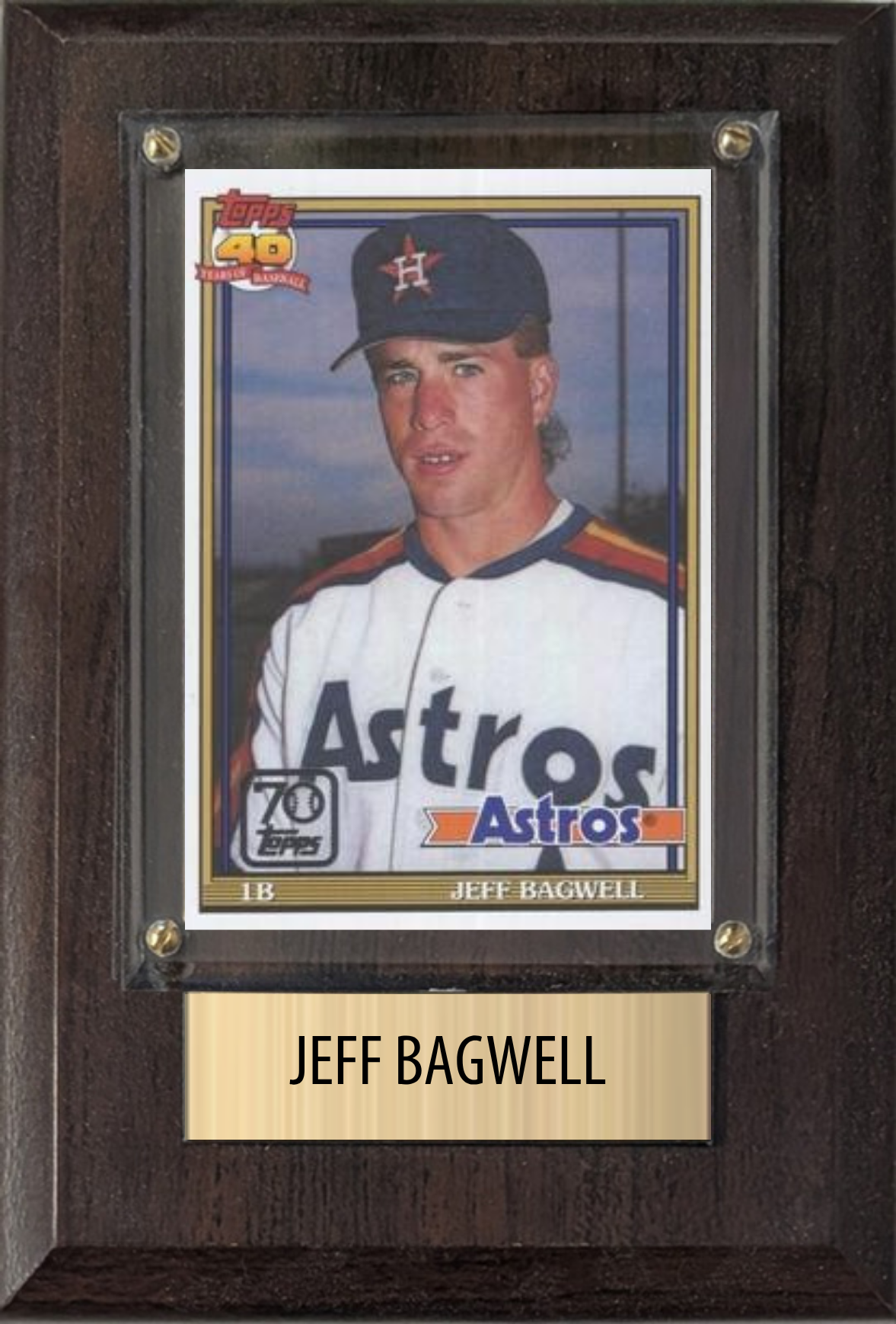 Jeff Bagwell Houston Astros Hall of Fame Fan Gift Plaque 4x6 1 Card Topps, Bowman 2024 2025 2026