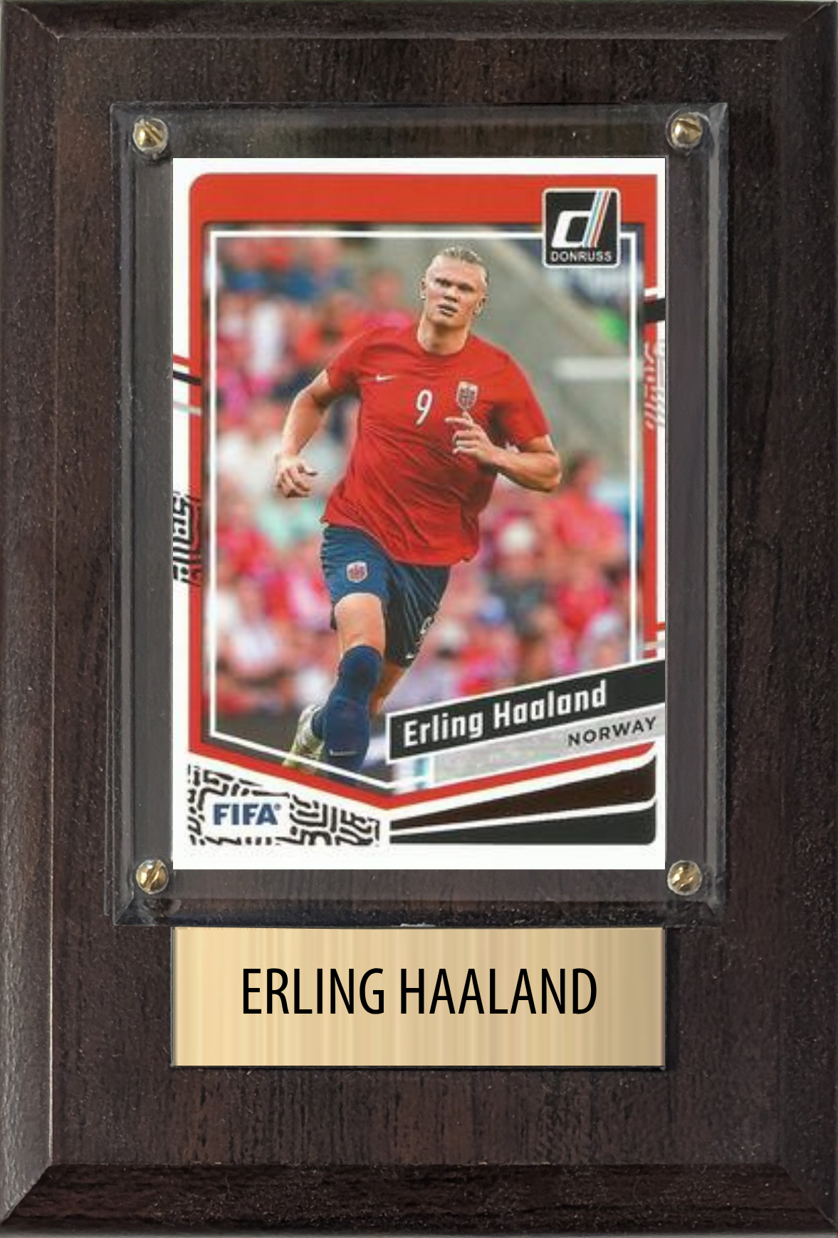 Erling Haaland Norway World Cup Soccer 2026 Fan Gift Plaque 4x6 1 Card Panini, Topps, Donruss 2024 2025 2026