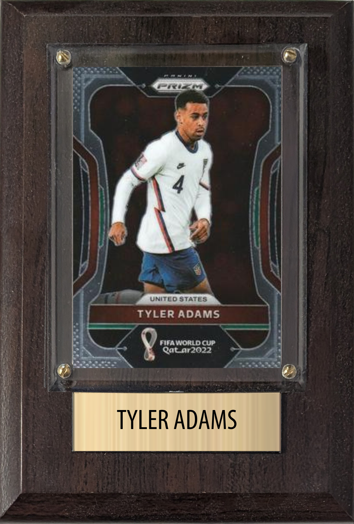 Tyler Adams United States World Cup Soccer Fan Gift Plaque 4x6 1 Card Panini, Topps, Donruss 2024 2025 2026