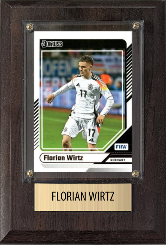 Florian Wirtz Germany World Cup Soccer 2026 Fan Gift Plaque 4x6 1 Card Panini, Topps, Donruss 2024 2025 2026