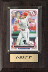 Chase Utley Philadelphia Phillies Fan Gift Plaque 4x6 1 Card Topps, Bowman 2024 2025 2026