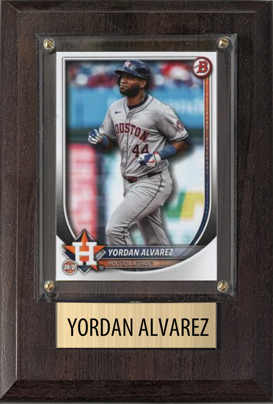 Yordan Alvarez Houston Astros 2025 2024 2026 Topps Bowman 4x6 Gift Plaque