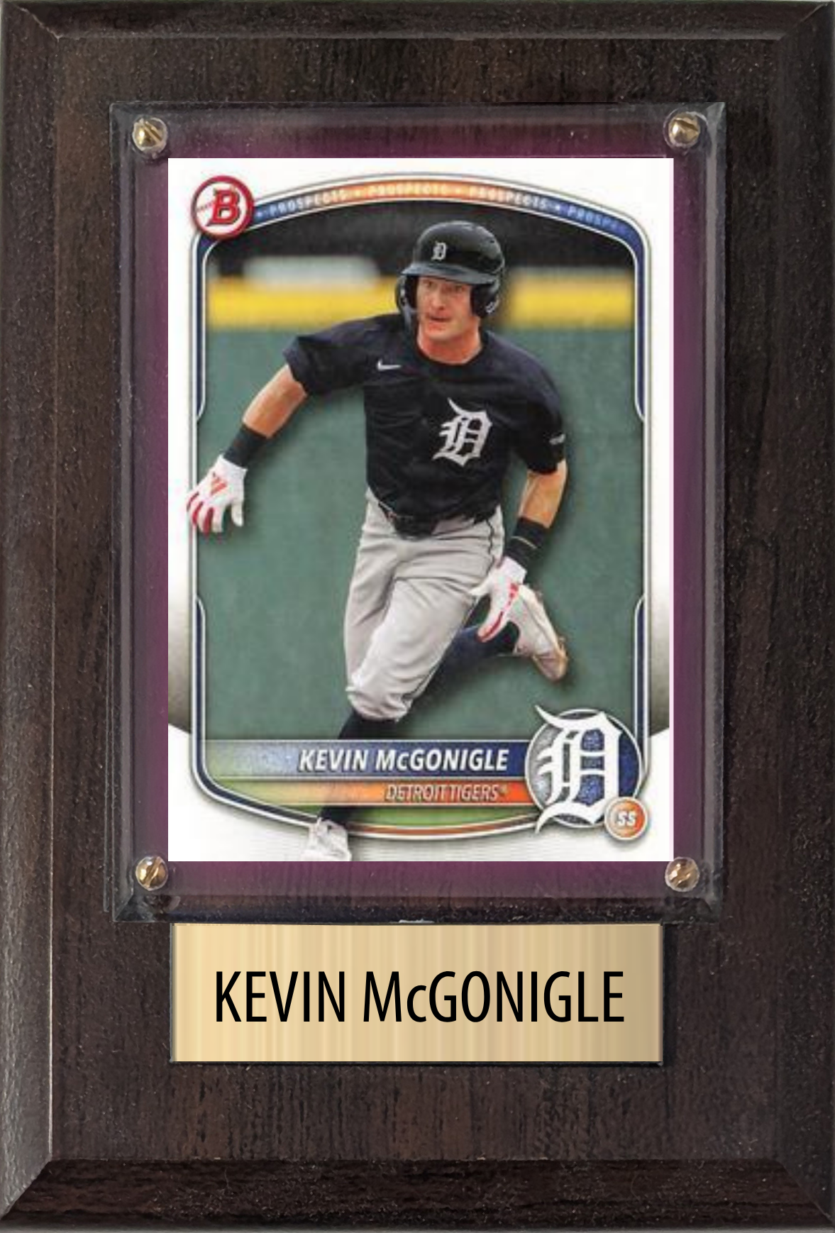 Kevin McGonigle Detroit Tigers 2026 2025 2024 Topps Bowman Gift Plaque 4X6
