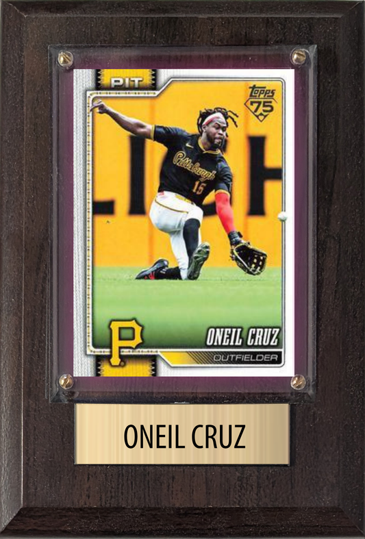 Oneil Cruz Pittsburgh Pirates 2026 2025 2024 Topps Bowman 4x6 Fan Gift Plaque