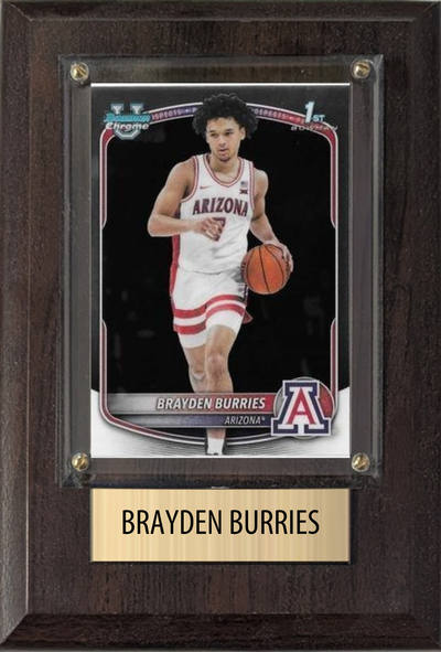 Brayden Burries Arizona 2026 NBA Draft 4x6 Card Plaque Fan Gift