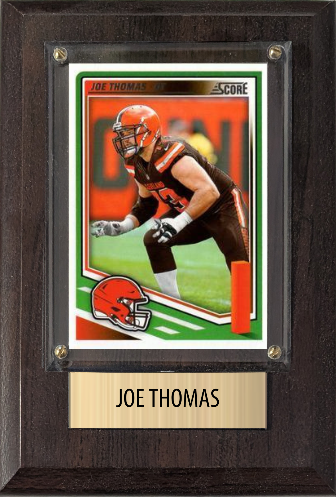 Joe Thomas Cleveland Browns Hall of Fame Fan Gift Plaque 4x6 1 Card Prizm, Donruss, Score 2024 2025 2026