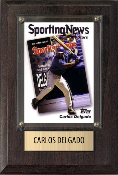 Carlos Delgado Toronto Blue Jays Fan Gift Plaque 4x6 1 Card Topps, Bowman 2024 2025 2026