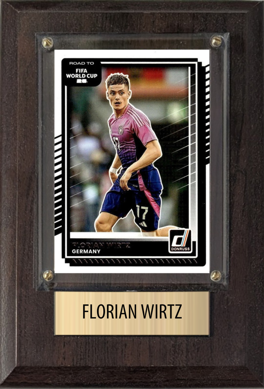 Florian Wirtz Germany World Cup Soccer 2026 Fan Gift Plaque 4x6 1 Card Panini, Topps, Donruss 2024 2025 2026