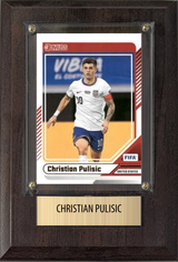 Christian Pulisic United States World Cup Soccer Fan Gift Plaque 4x6 1 Card Panini, Topps, Donruss 2024 2025 2026