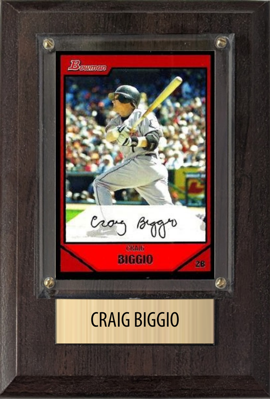 Craig Biggio Houston Astros Hall of Fame Fan Gift Plaque 4x6 1 Card Topps, Bowman 2024 2025 2026